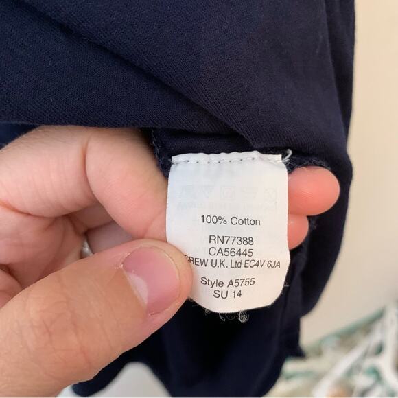 JCrew Navy Side Slit Tunic Crew Neck T-shirt Cuffed Sleeves - Picture 6 of 6